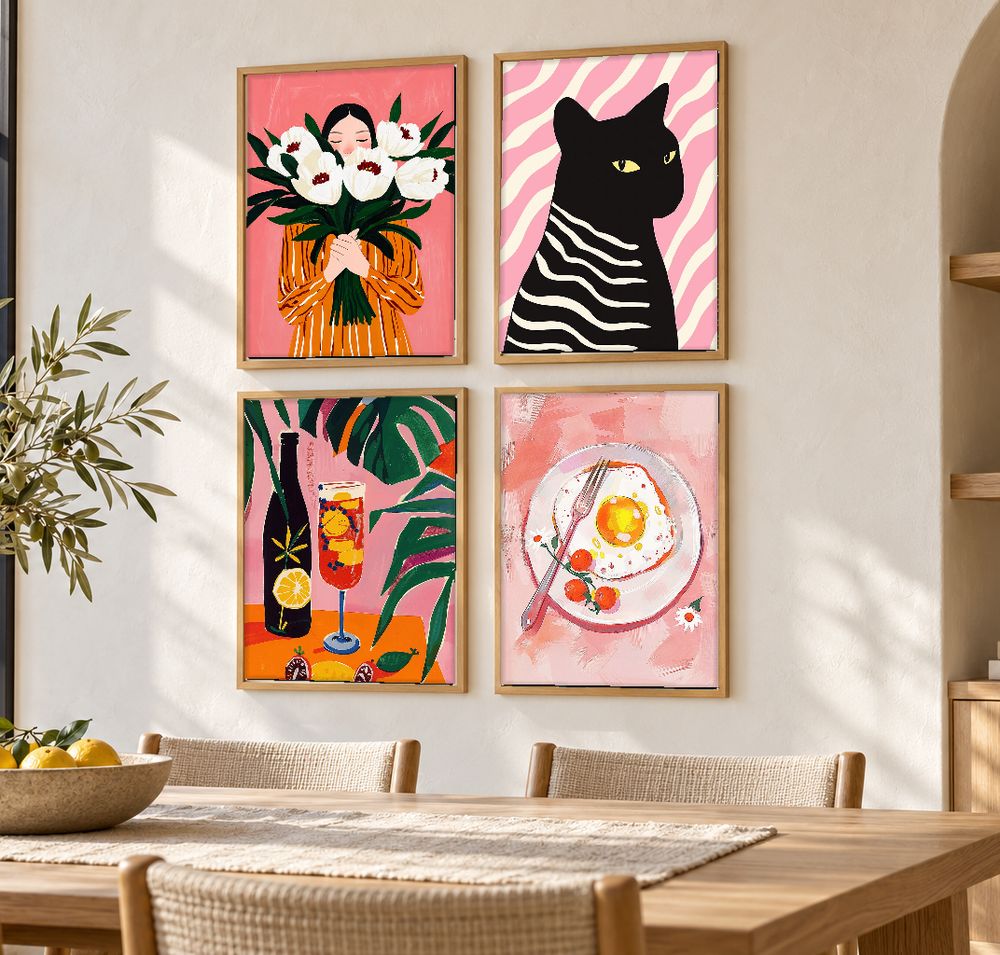 Set de 4 cuadros decorativos que combinan
