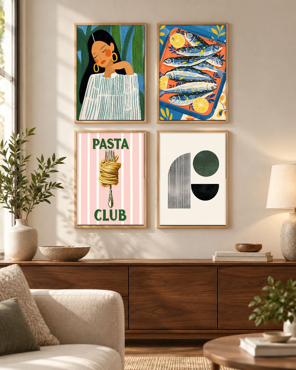 Set de 4 cuadros decorativos que combinan