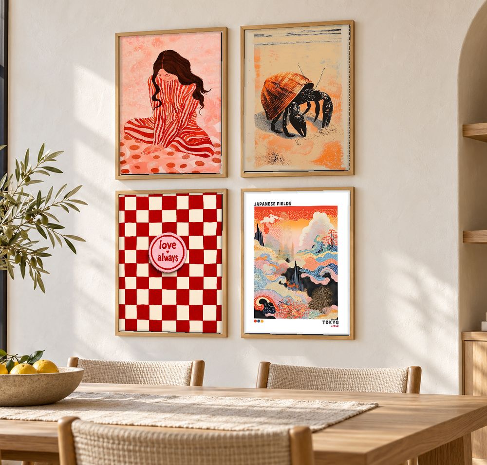 Set de 4 cuadros decorativos que combinan