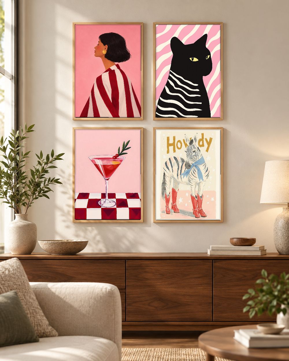 Set de 4 cuadros decorativos que combinan