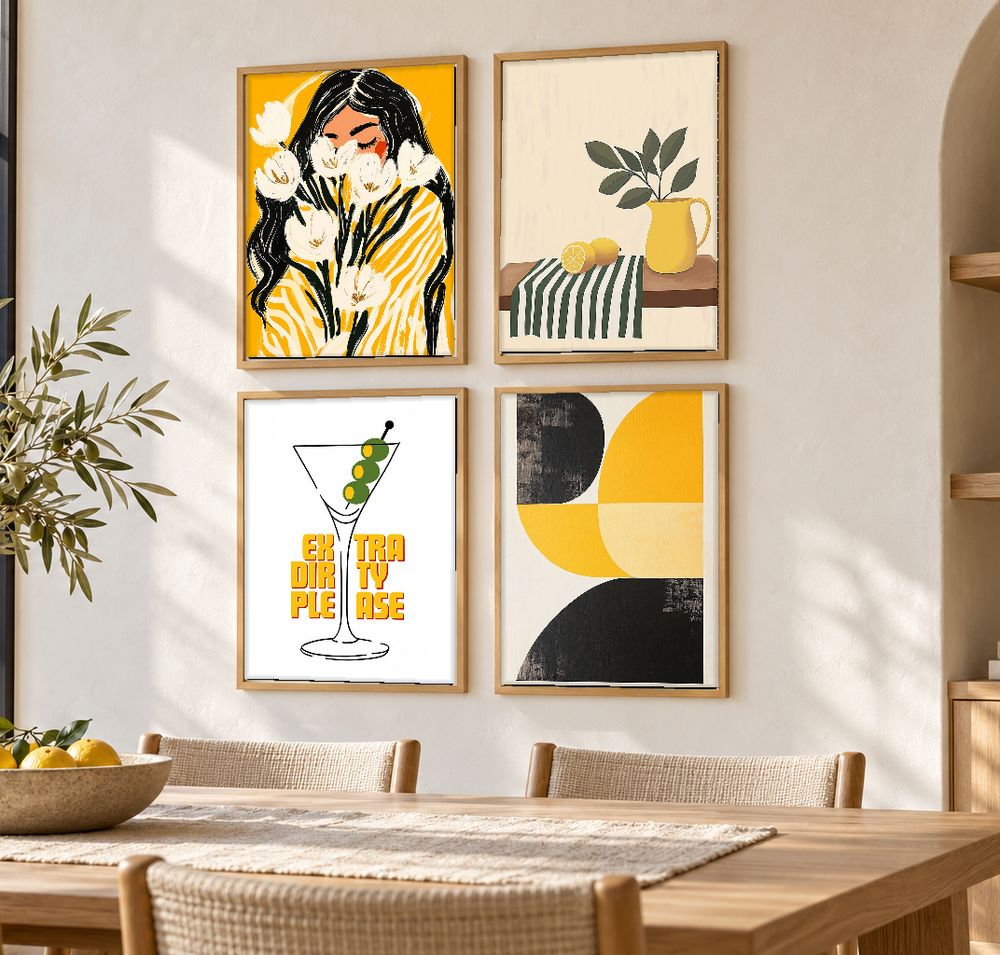 Set de 4 cuadros decorativos que combinan