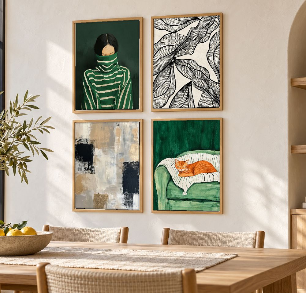 Set de 4 cuadros decorativos que combinan