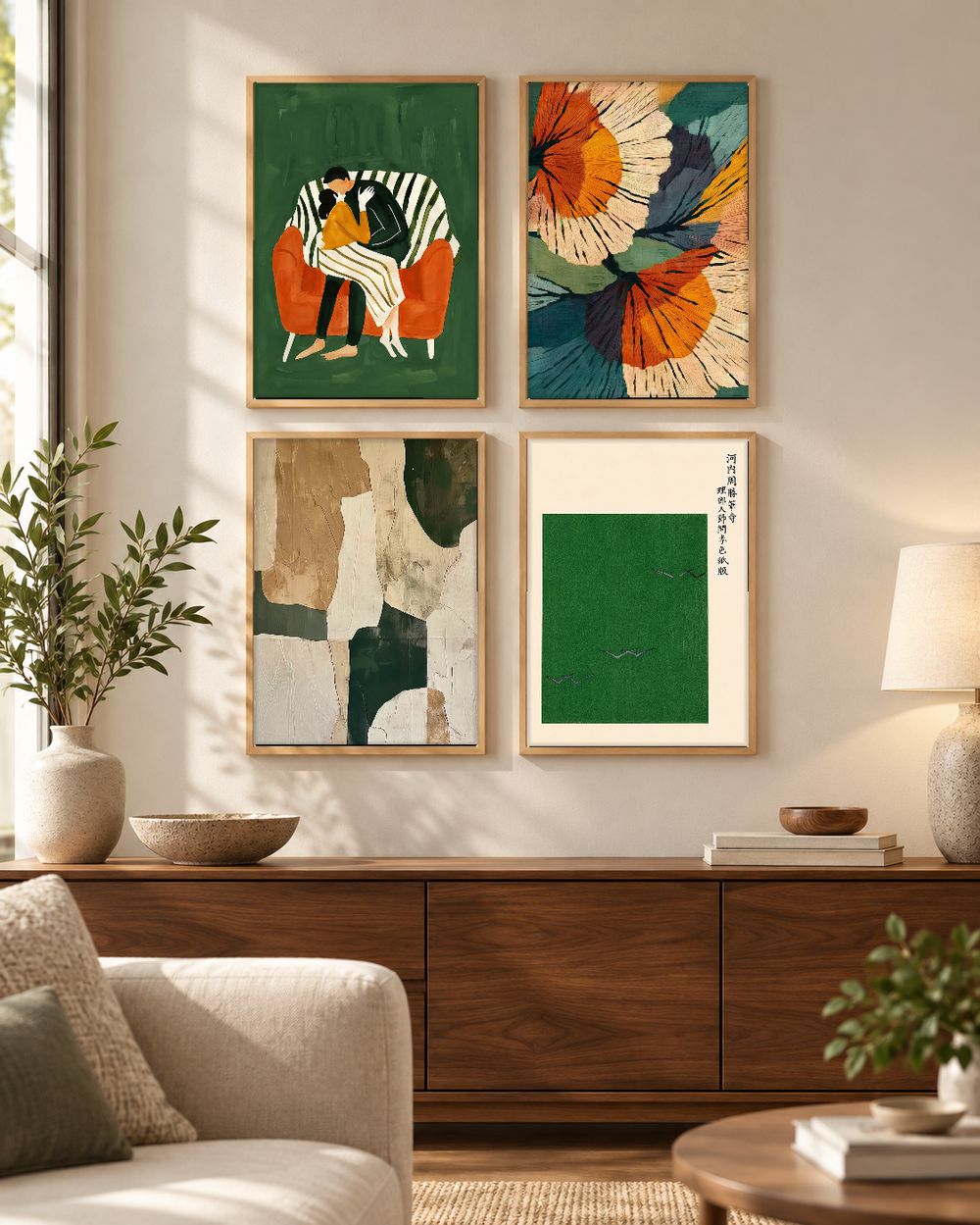 Set de 4 cuadros decorativos que combinan