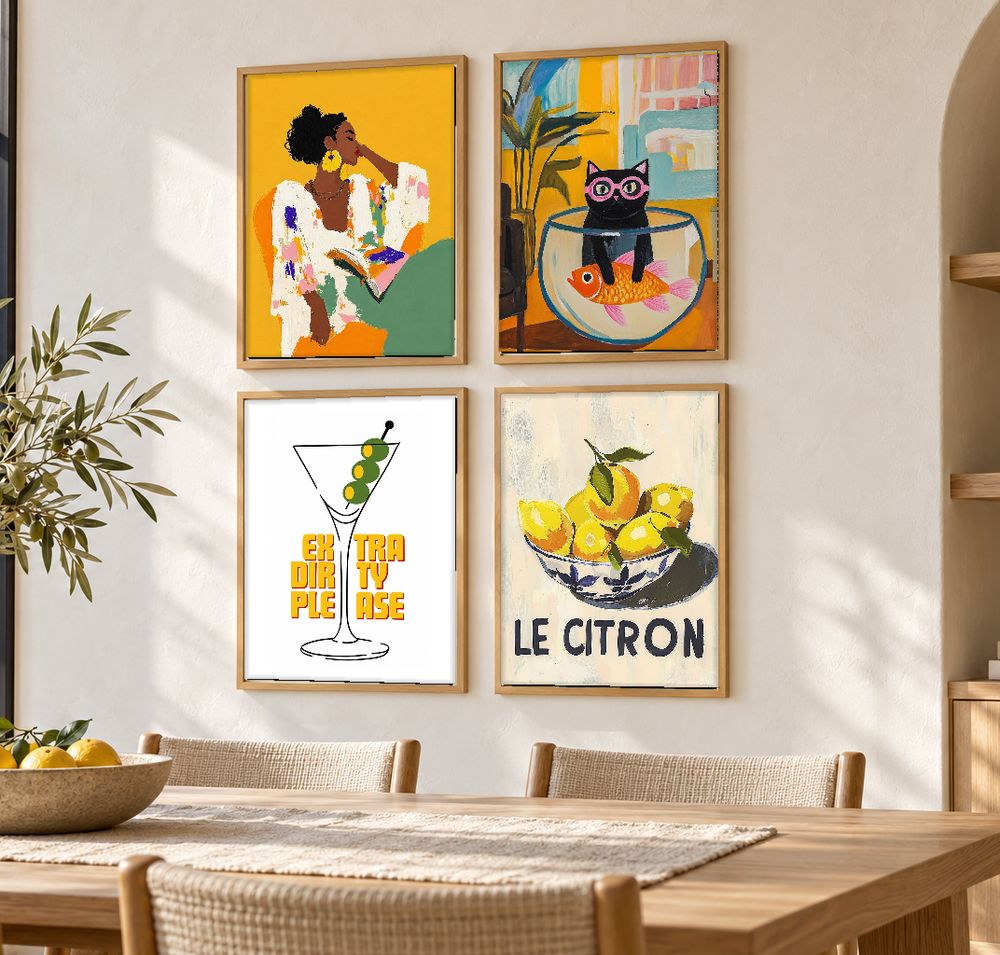 Set de 4 cuadros decorativos que combinan