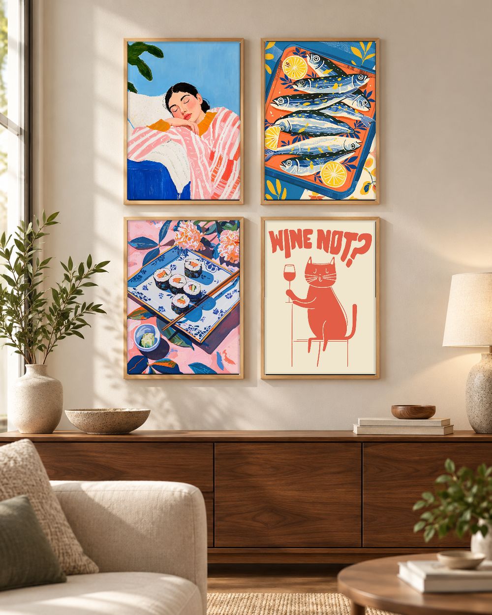 Set de 4 cuadros decorativos que combinan