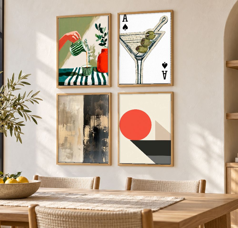 Set de 4 cuadros decorativos que combinan