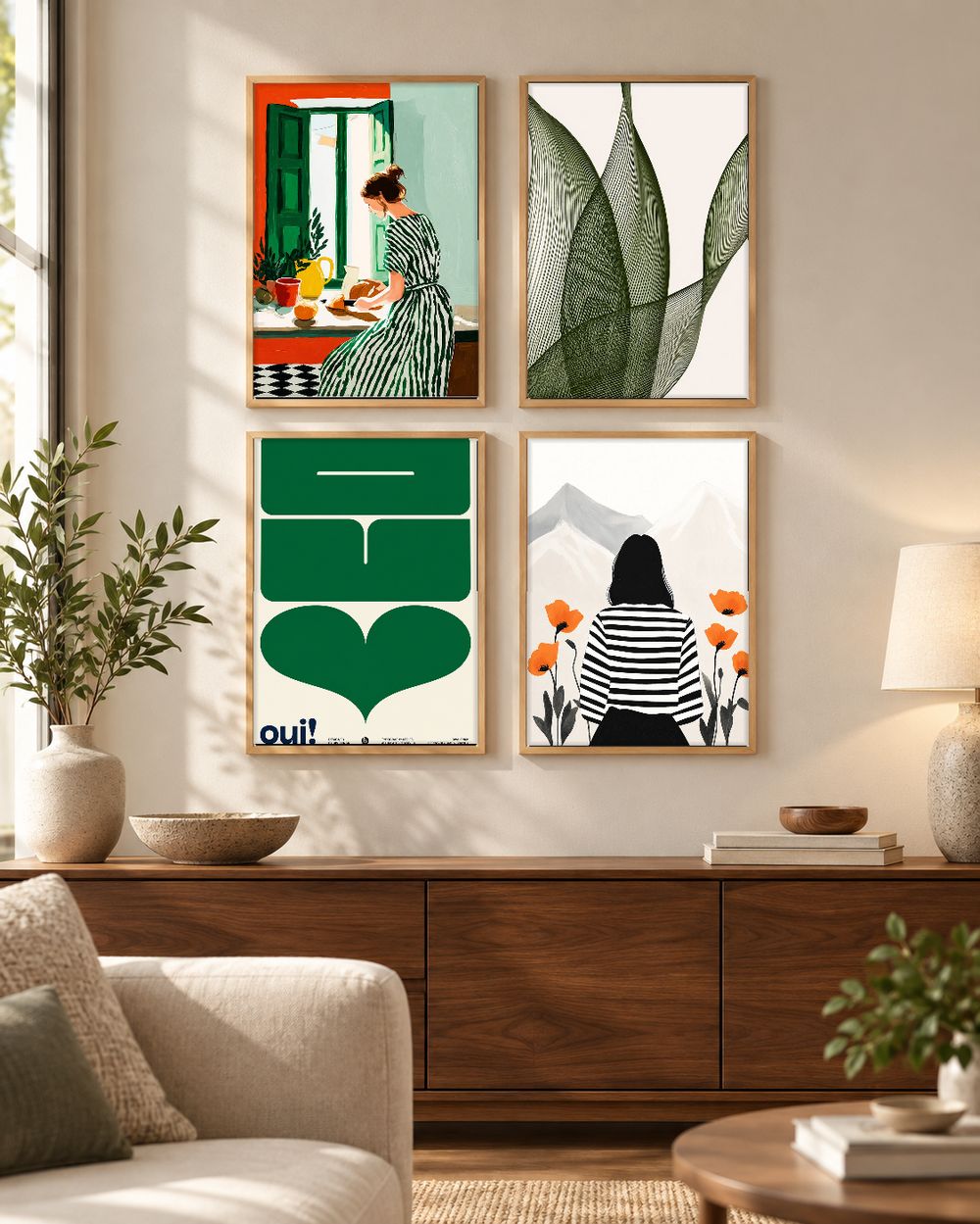 Set de 4 cuadros decorativos que combinan