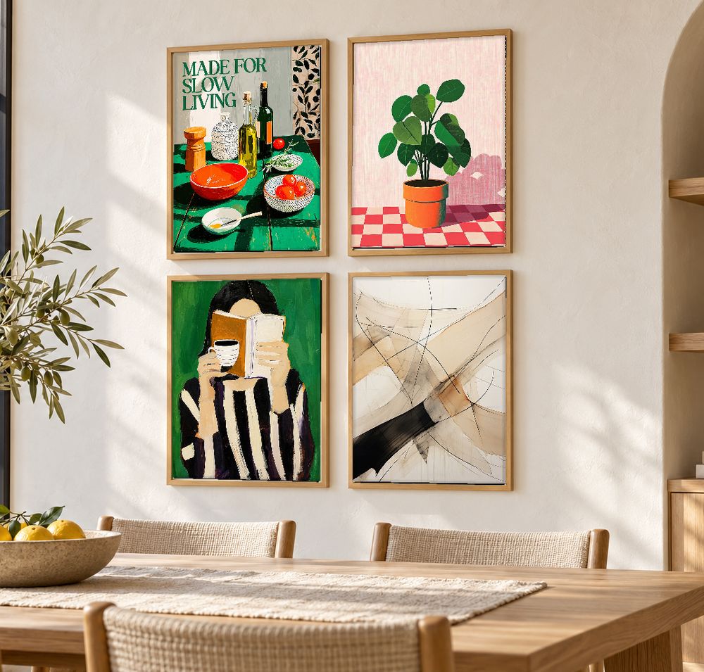 Set de 4 cuadros decorativos que combinan
