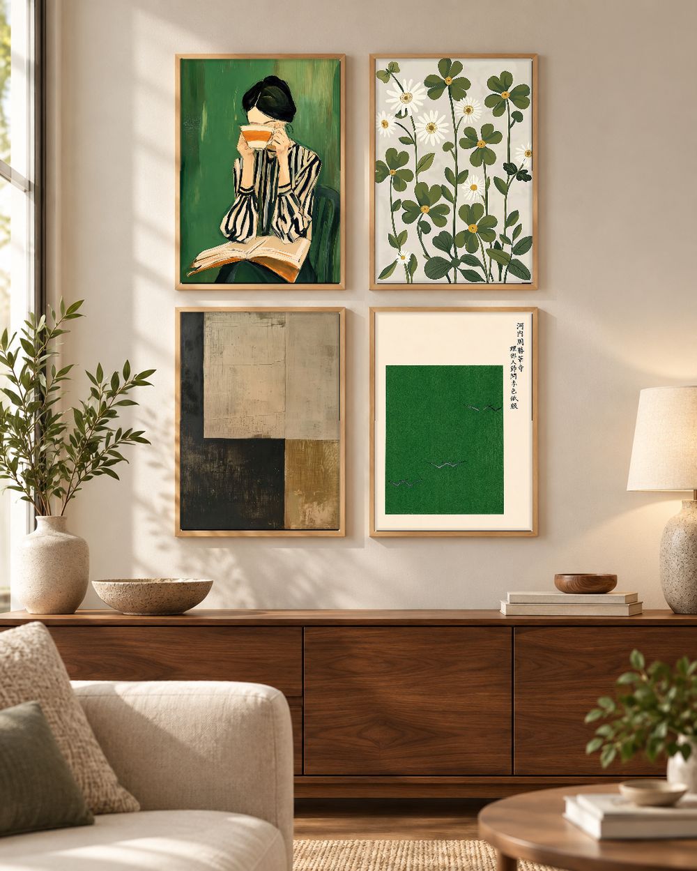 Set de 4 cuadros decorativos que combinan