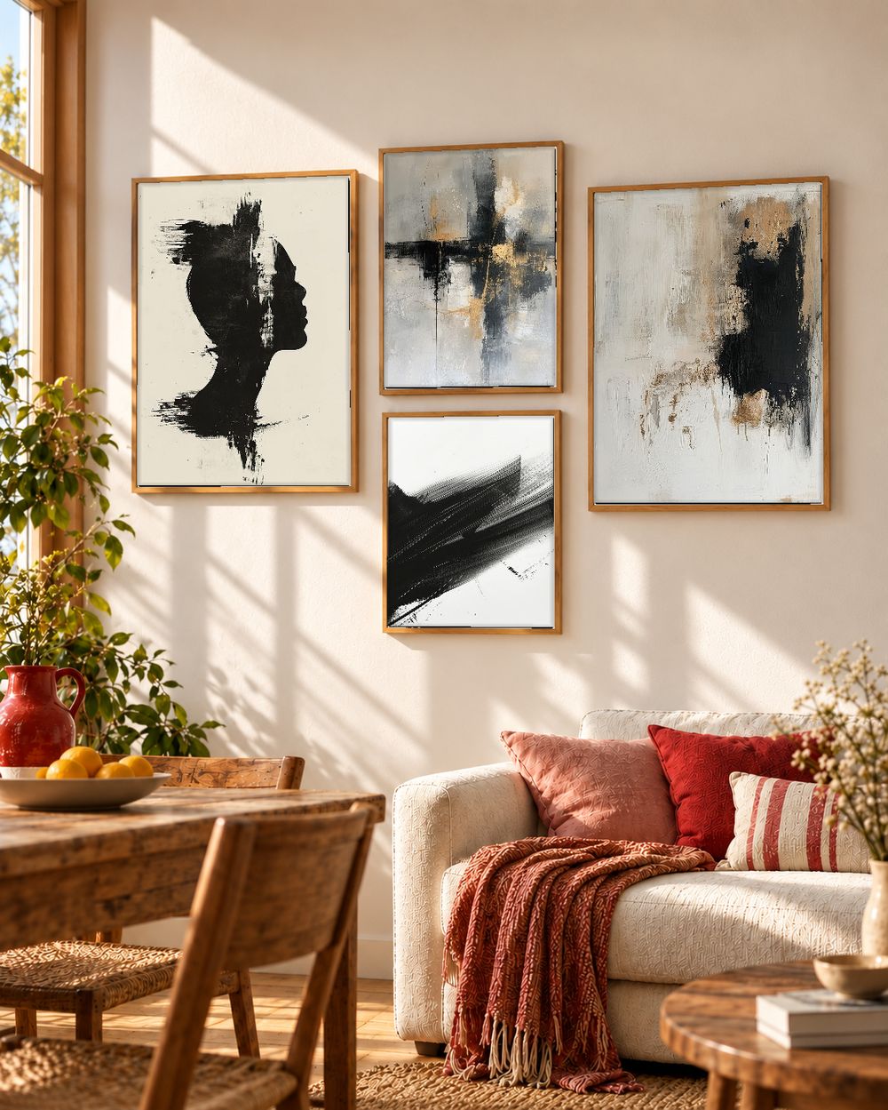 Set de 4 cuadros decorativos que combinan