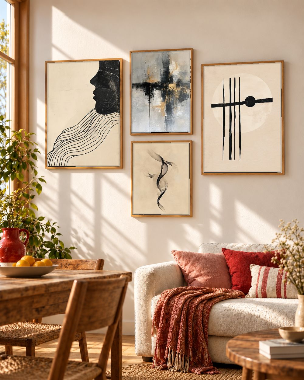 Set de 4 cuadros decorativos que combinan