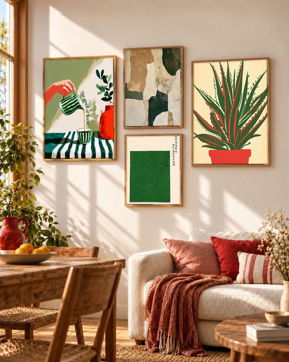 Set de 4 cuadros decorativos que combinan