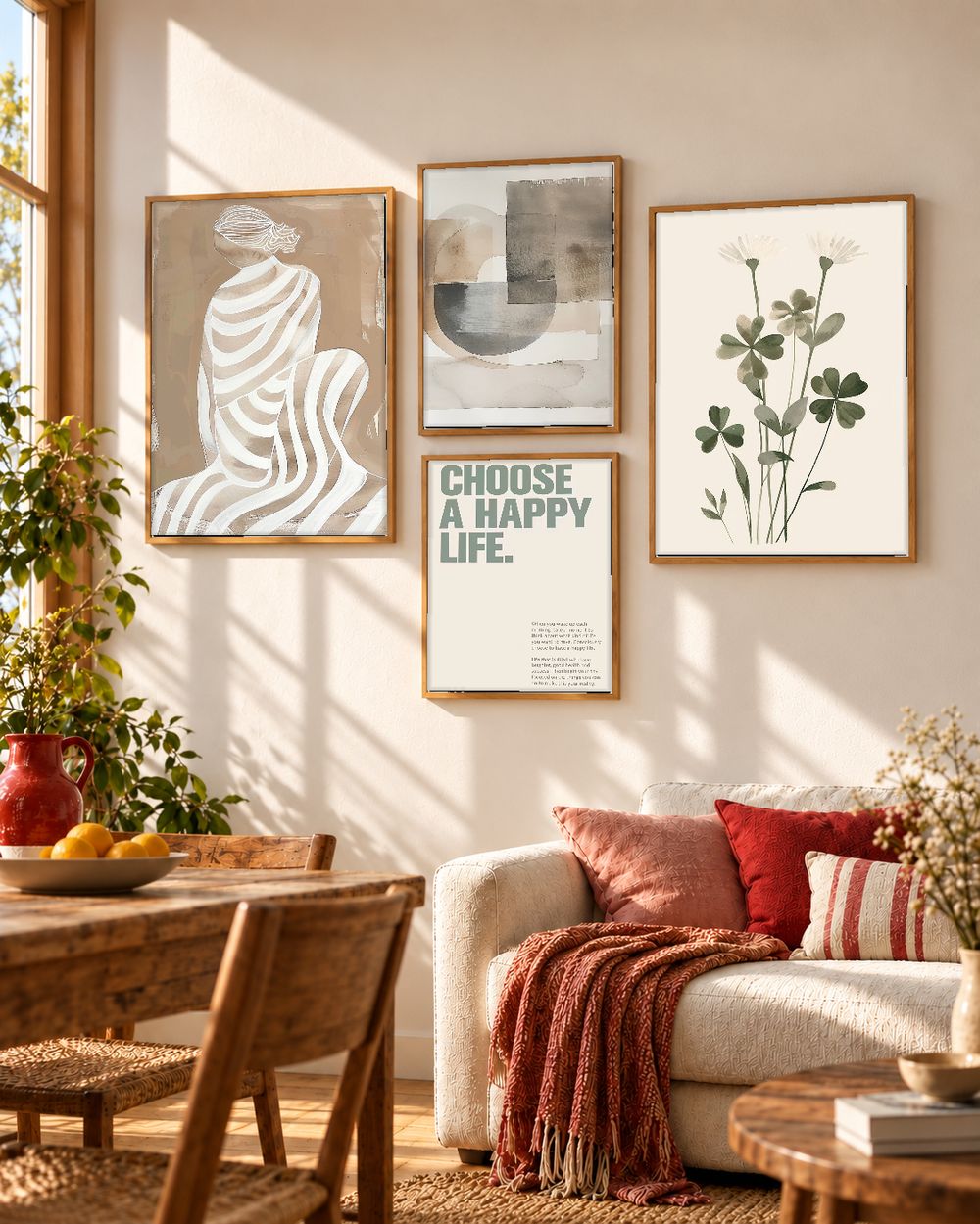 Set de 4 cuadros decorativos que combinan