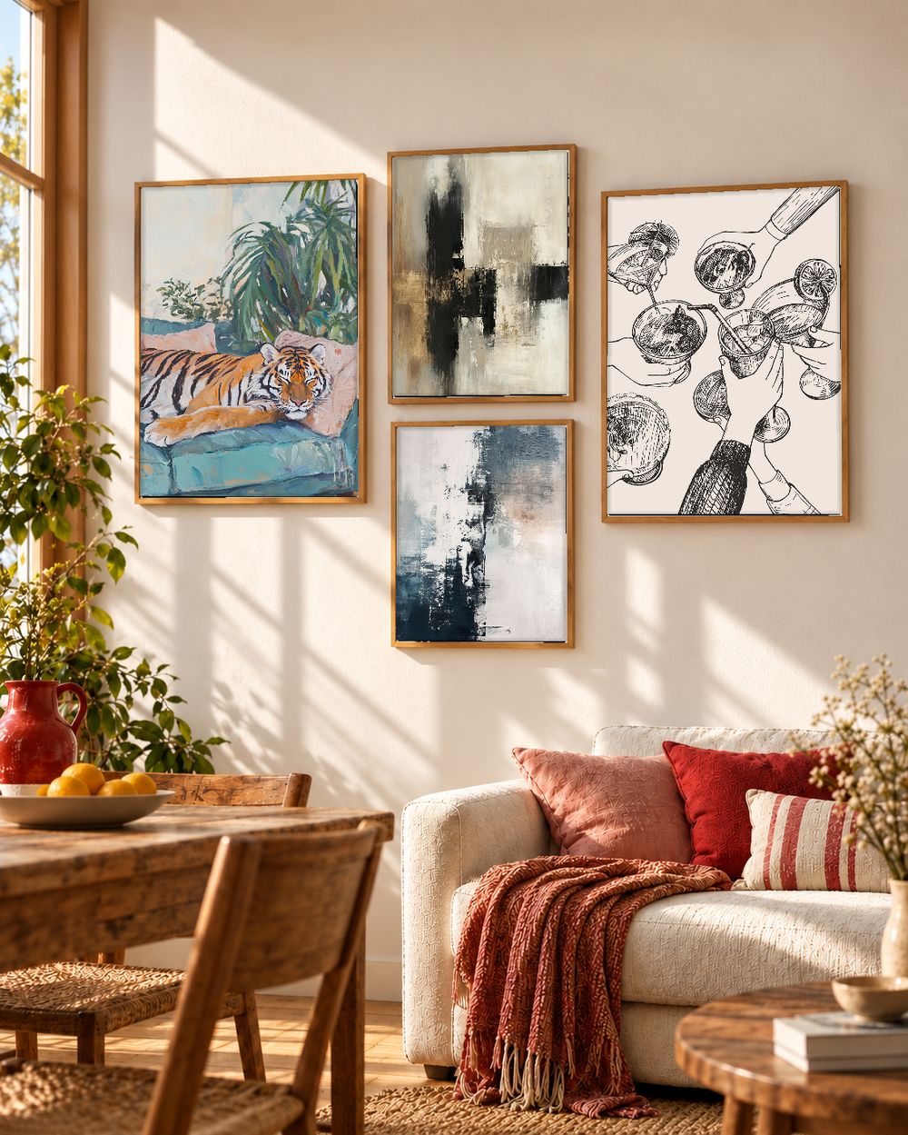 Set de 4 cuadros decorativos que combinan