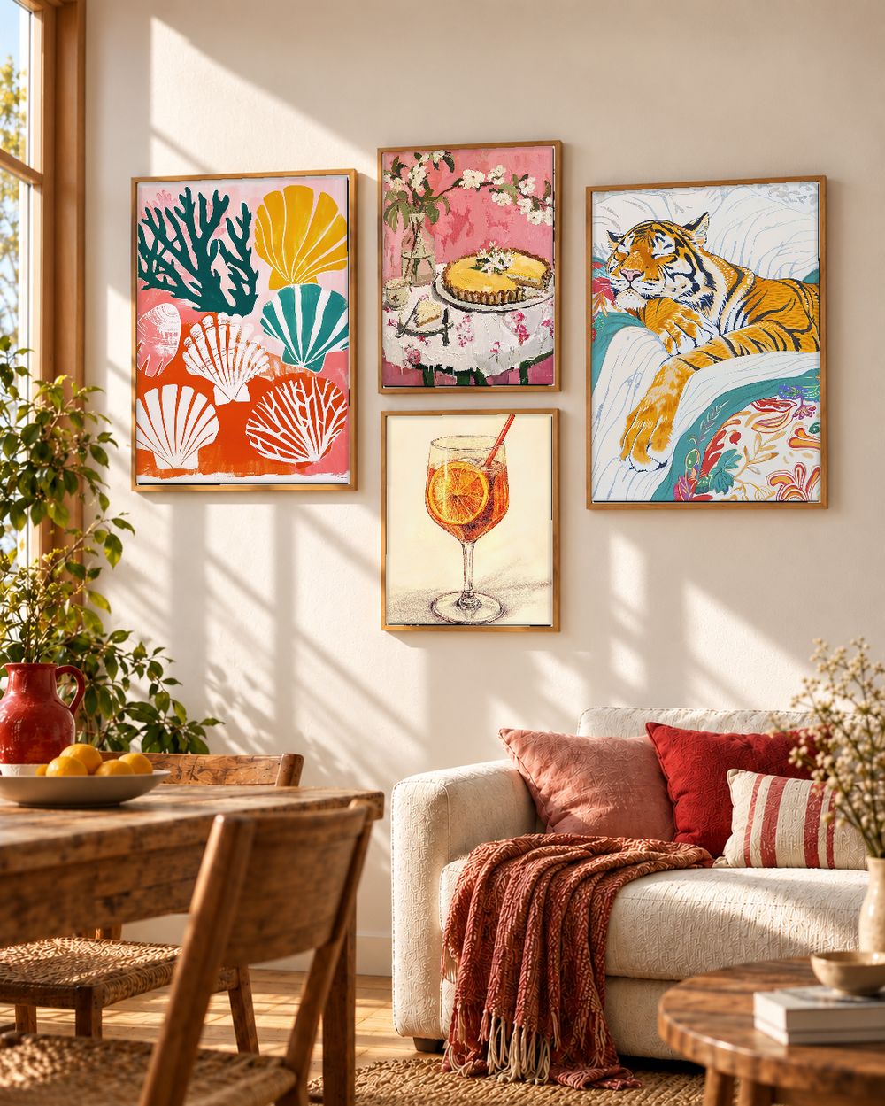 Set de 4 cuadros decorativos que combinan