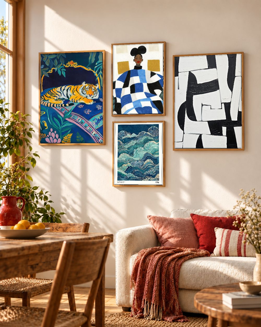 Set de 4 cuadros decorativos que combinan