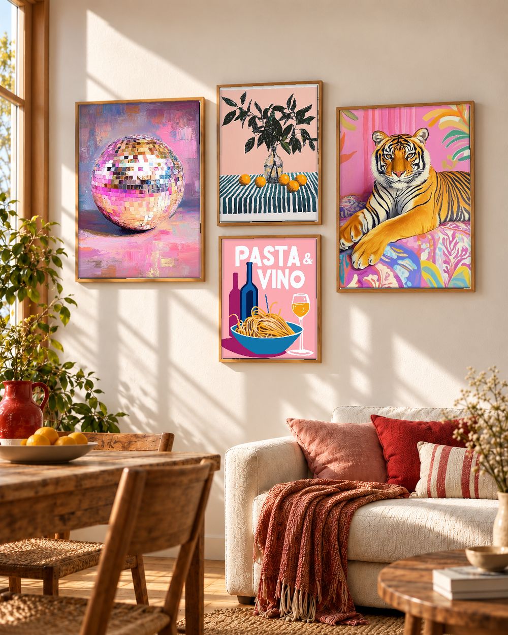 Set de 4 cuadros decorativos que combinan