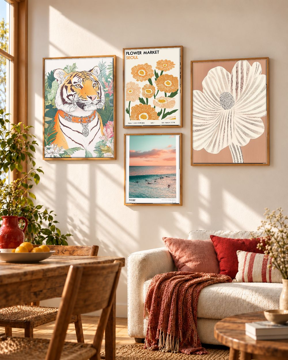 Set de 4 cuadros decorativos que combinan