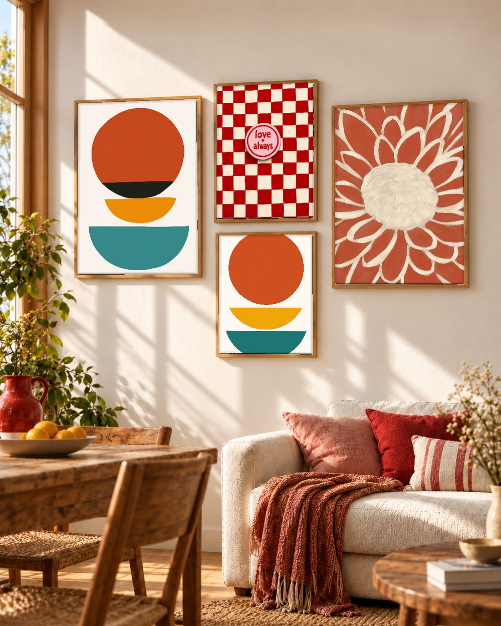 Set de 4 cuadros decorativos que combinan