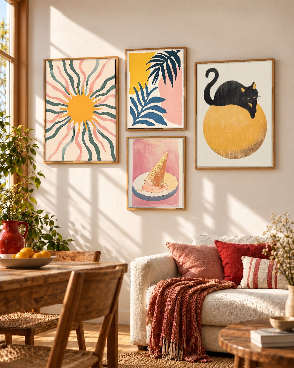 Set de 4 cuadros decorativos que combinan