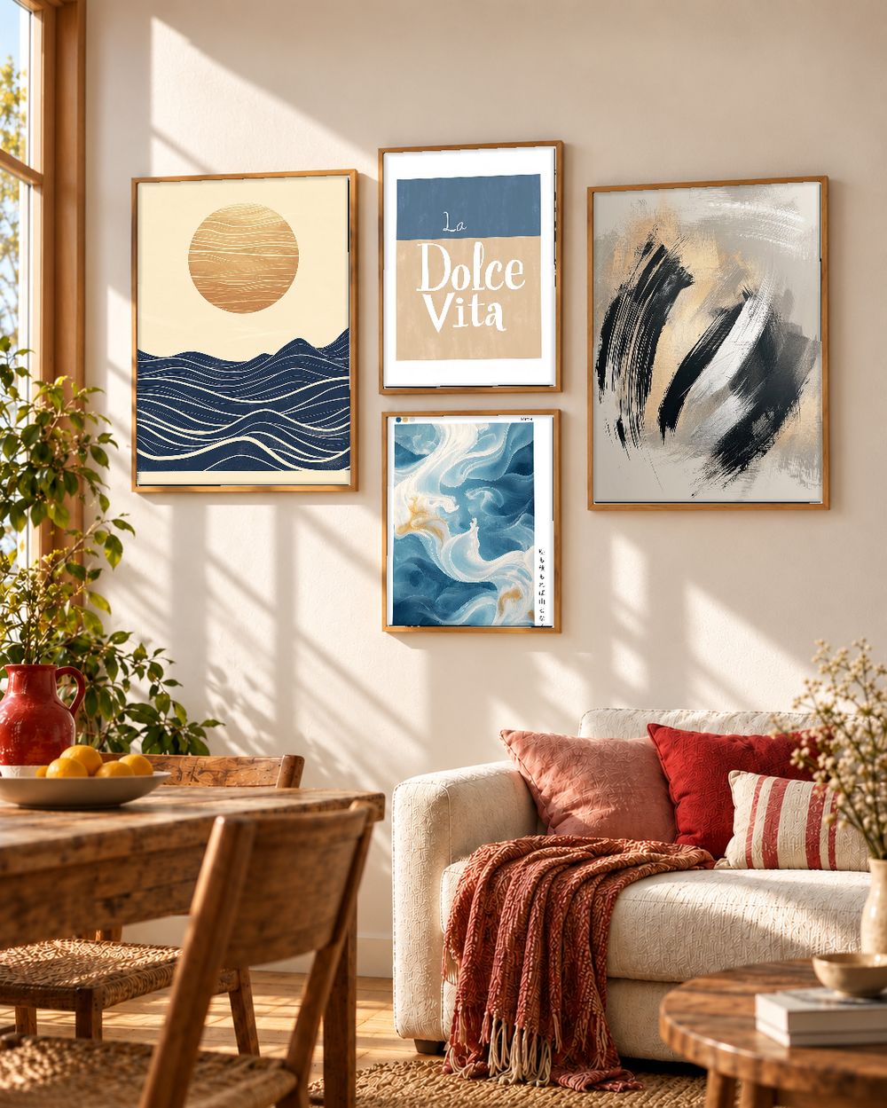 Set de 4 cuadros decorativos que combinan