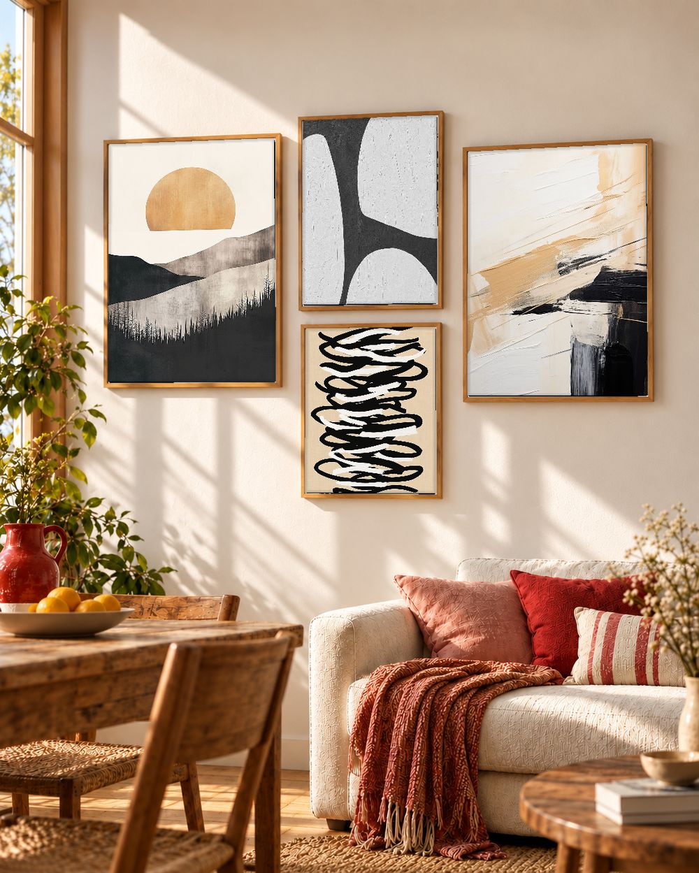 Set de 4 cuadros decorativos que combinan