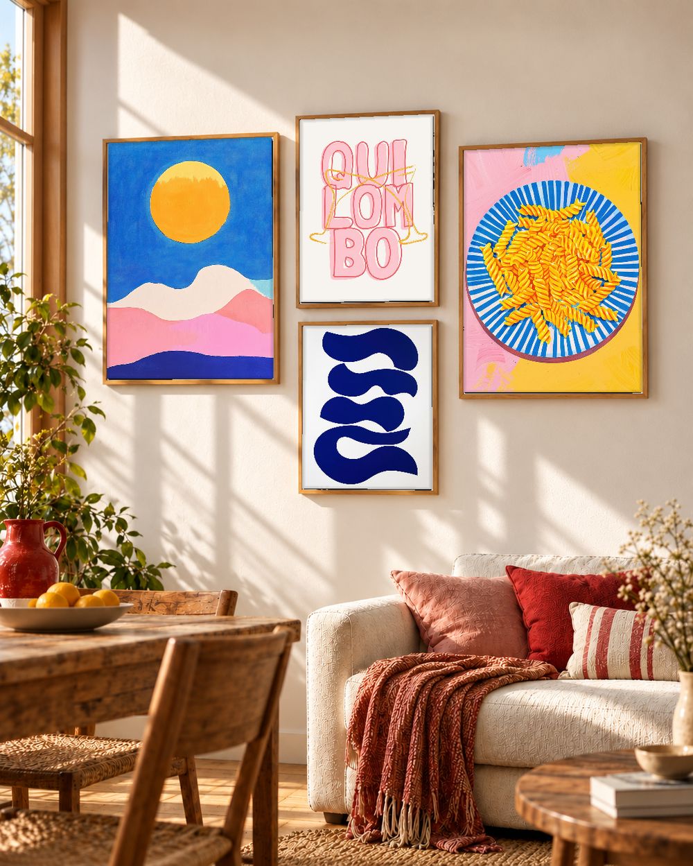 Set de 4 cuadros decorativos que combinan