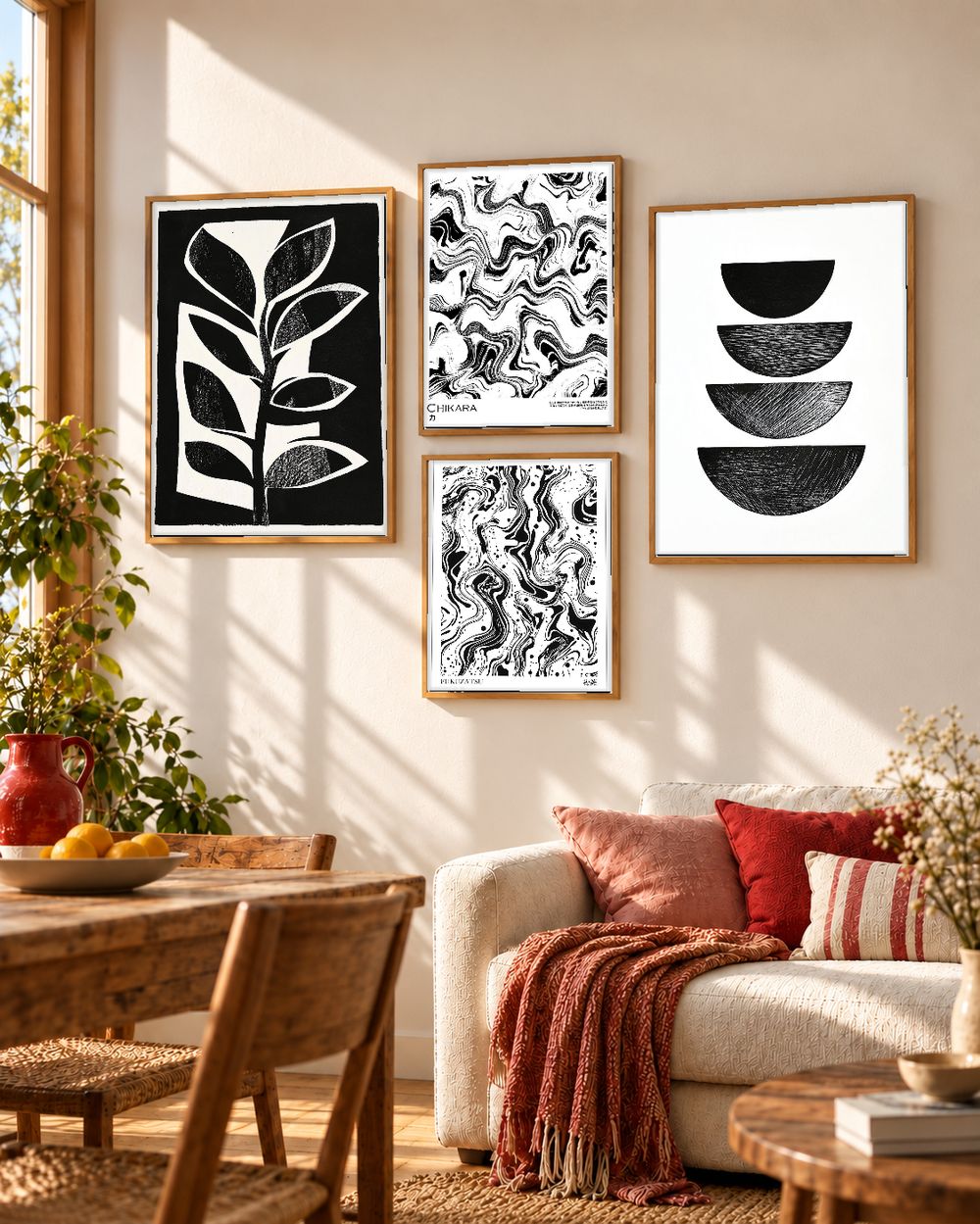 Set de 4 cuadros decorativos que combinan