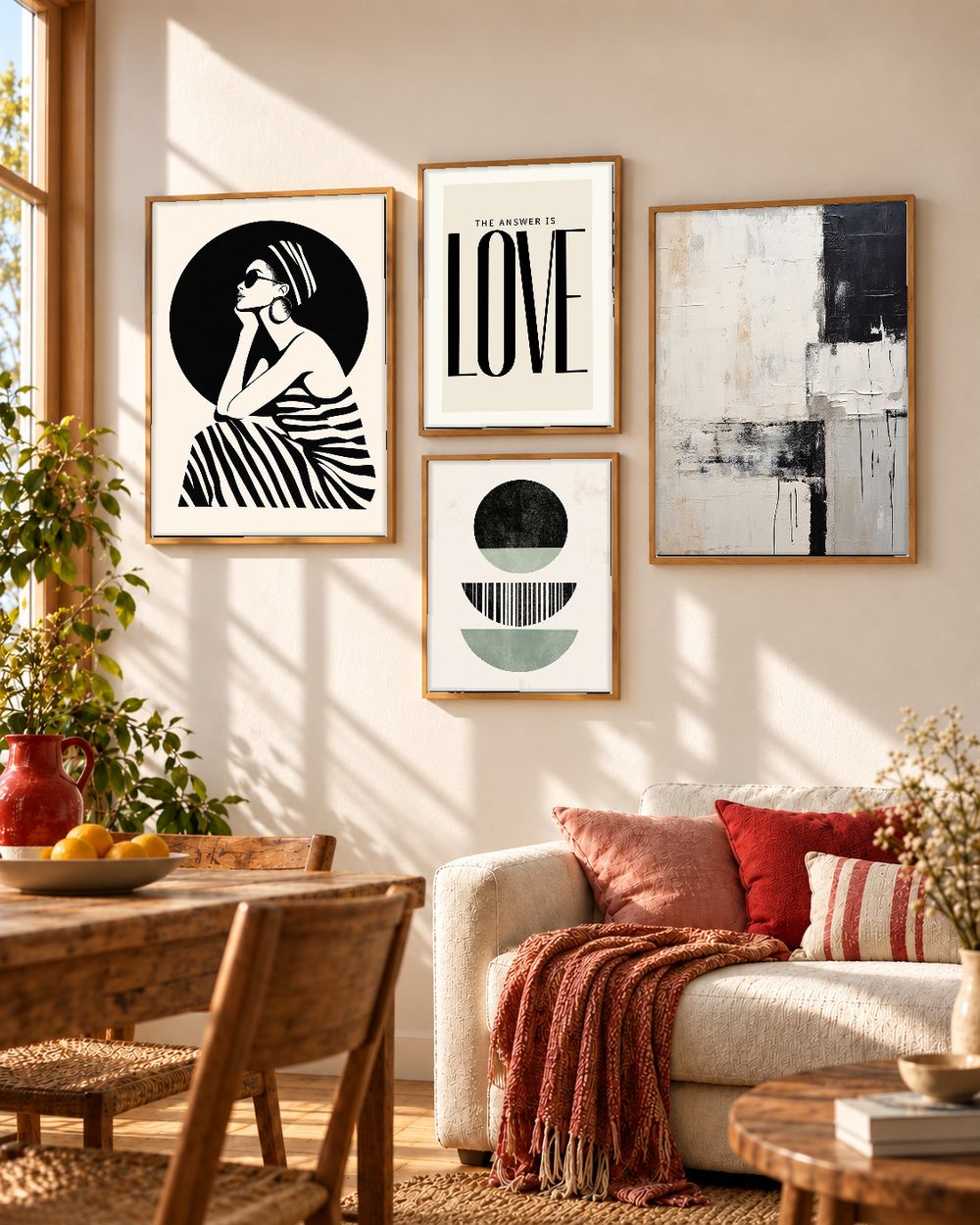 Set de 4 cuadros decorativos que combinan