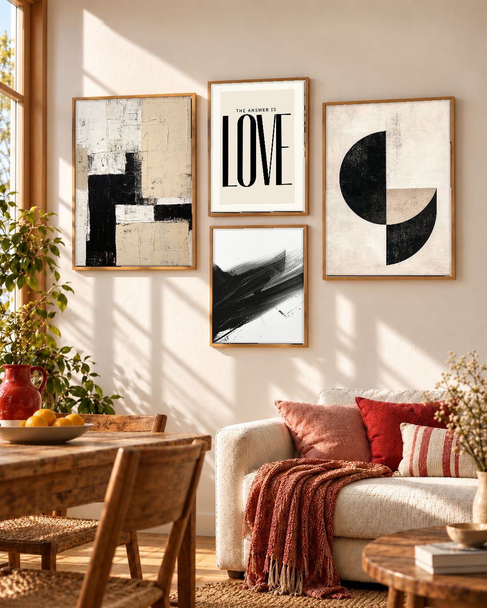 Set de 4 cuadros decorativos que combinan