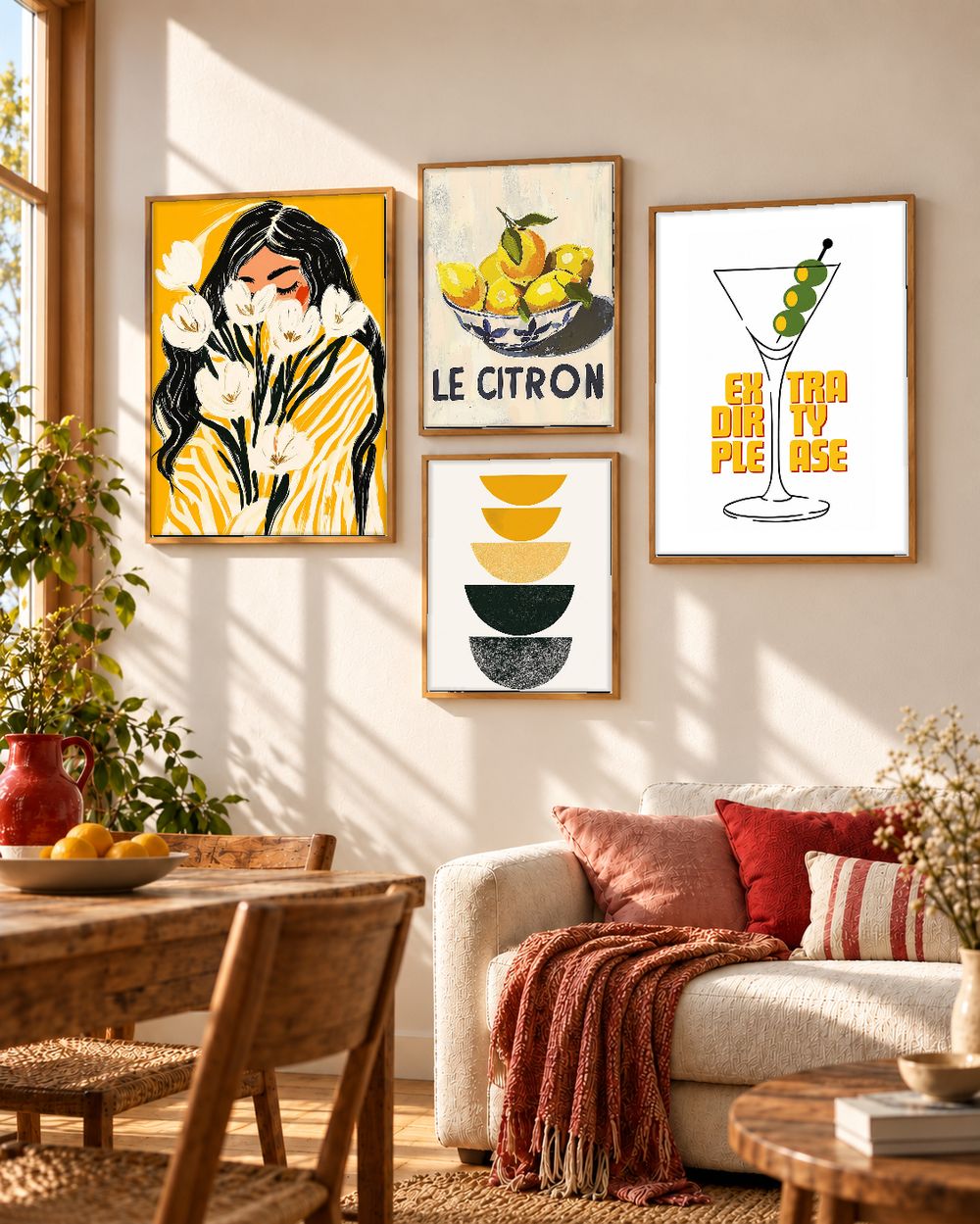 Set de 4 cuadros decorativos que combinan