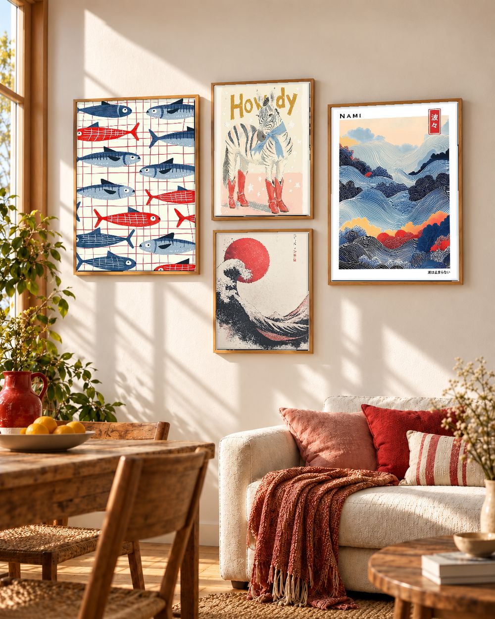 Set de 4 cuadros decorativos que combinan