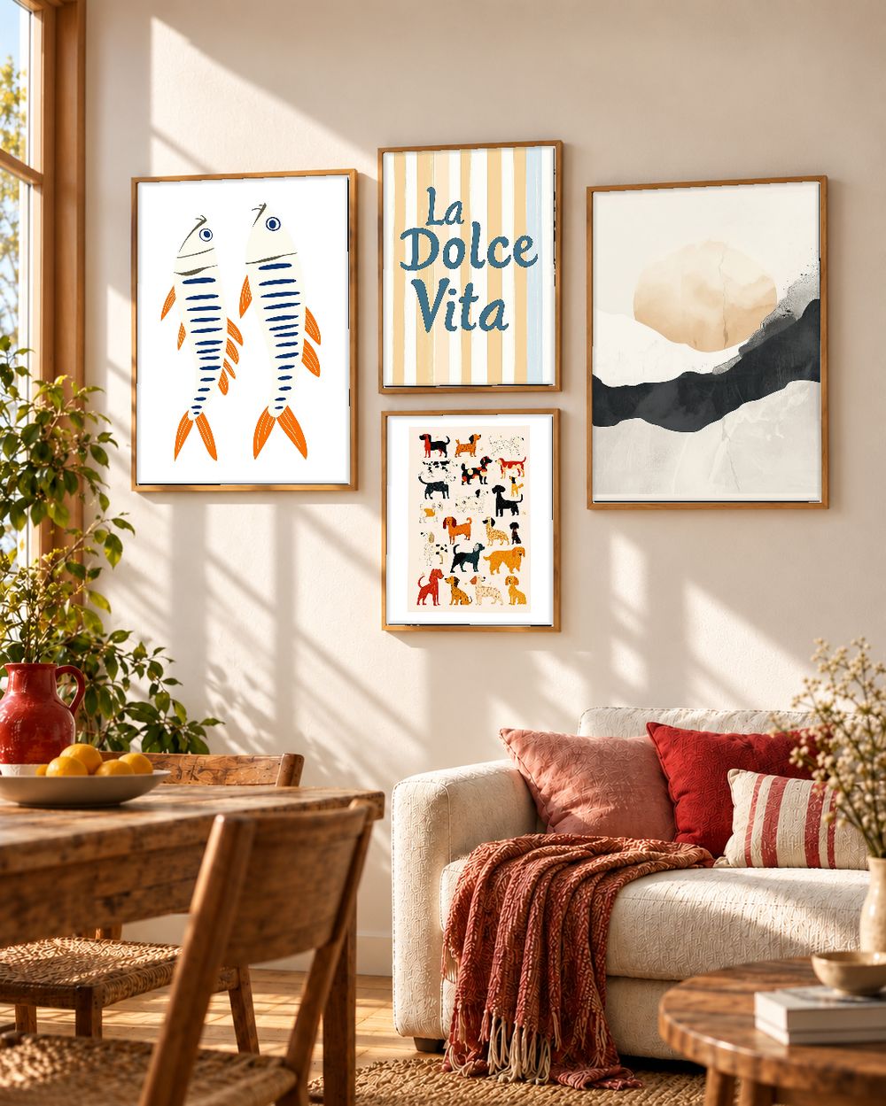 Set de 4 cuadros decorativos que combinan