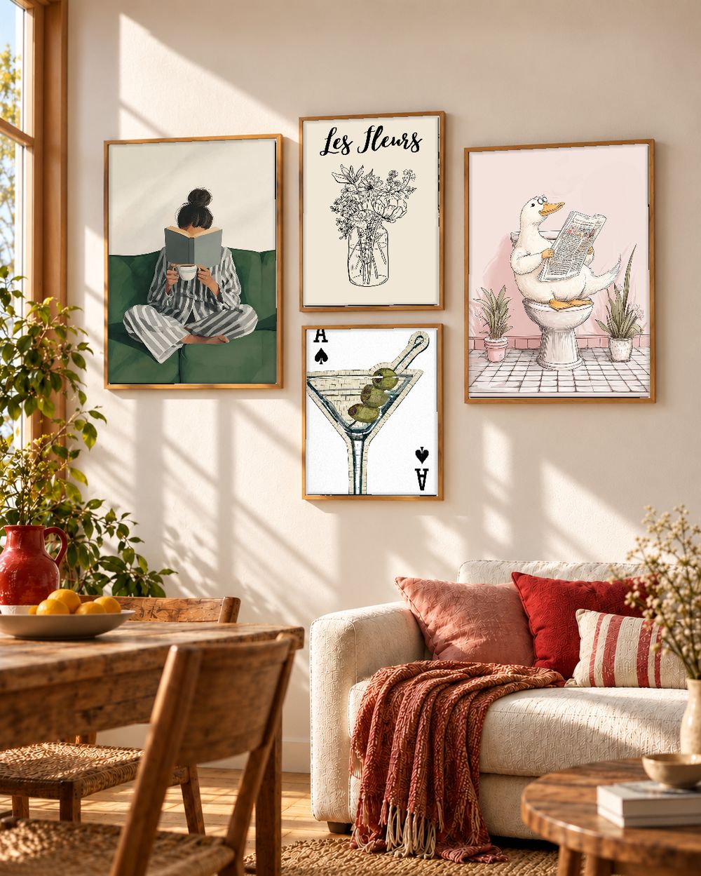 Set de 4 cuadros decorativos que combinan