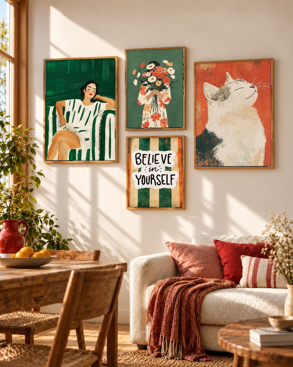 Set de 4 cuadros decorativos que combinan