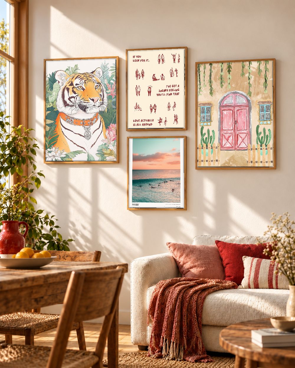 Set de 4 cuadros decorativos que combinan