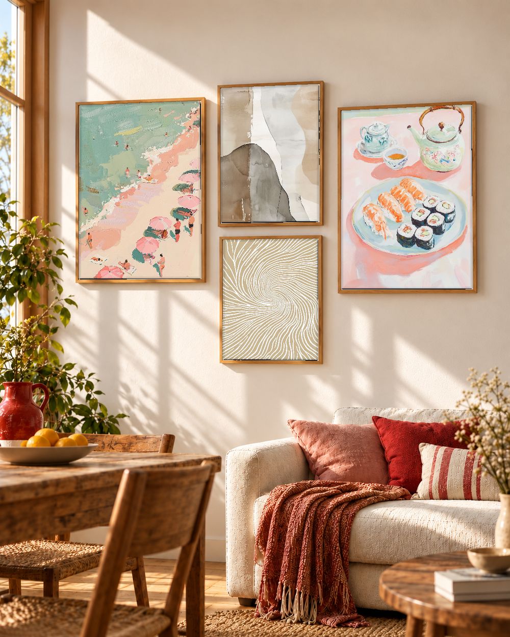 Set de 4 cuadros decorativos que combinan