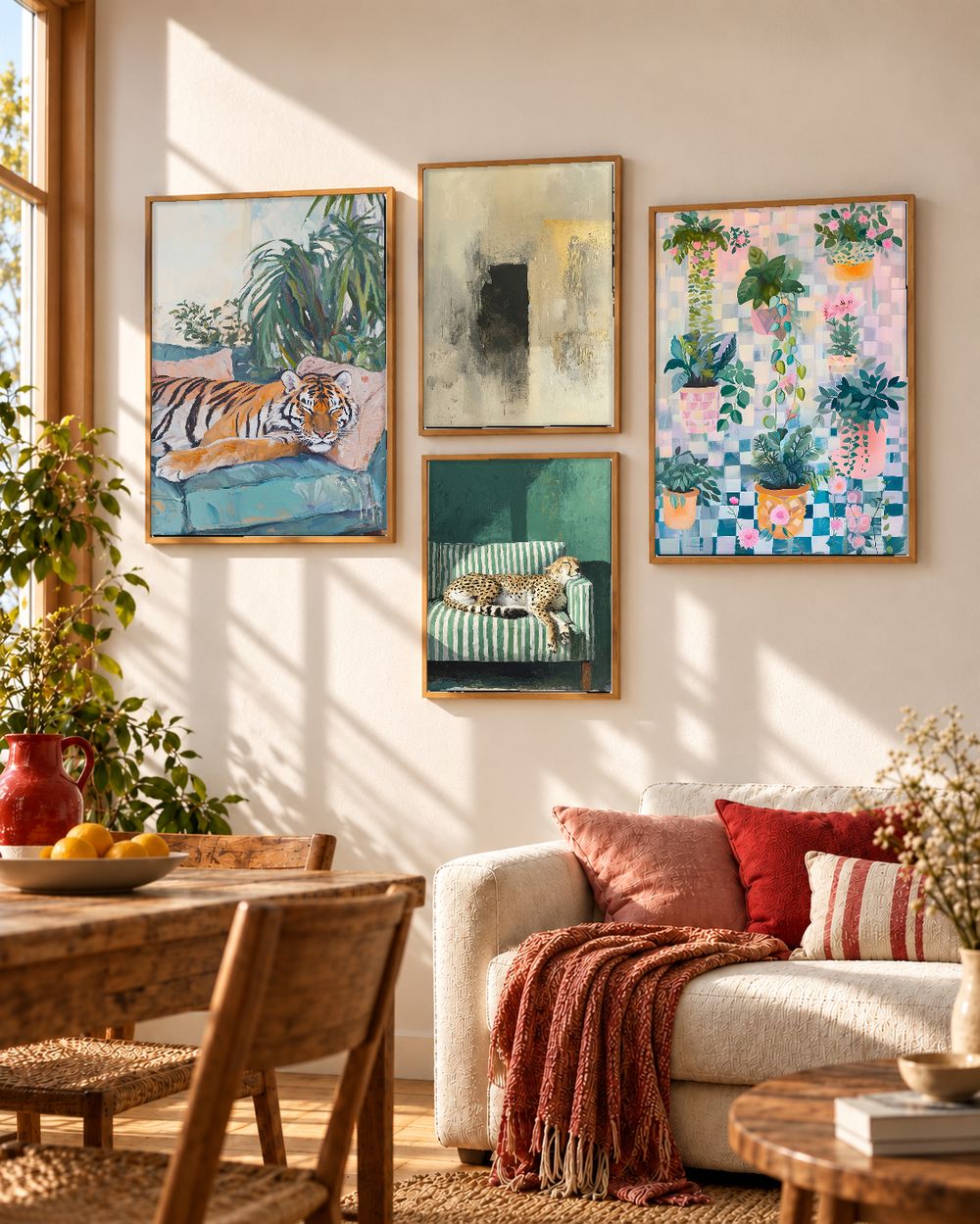 Set de 4 cuadros decorativos que combinan