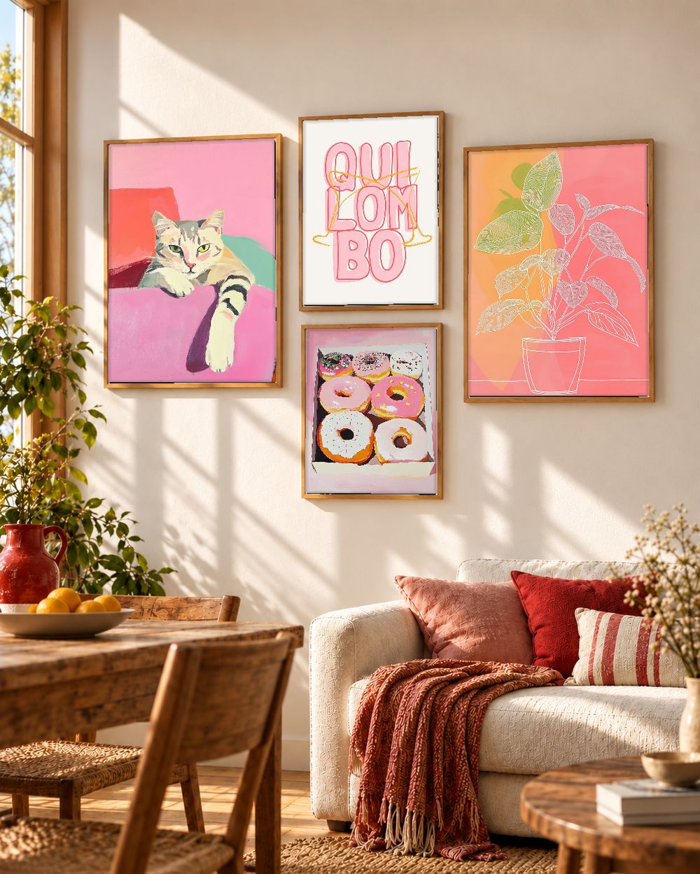 Set de 4 cuadros decorativos que combinan