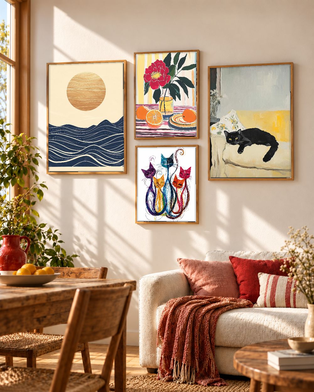 Set de 4 cuadros decorativos que combinan