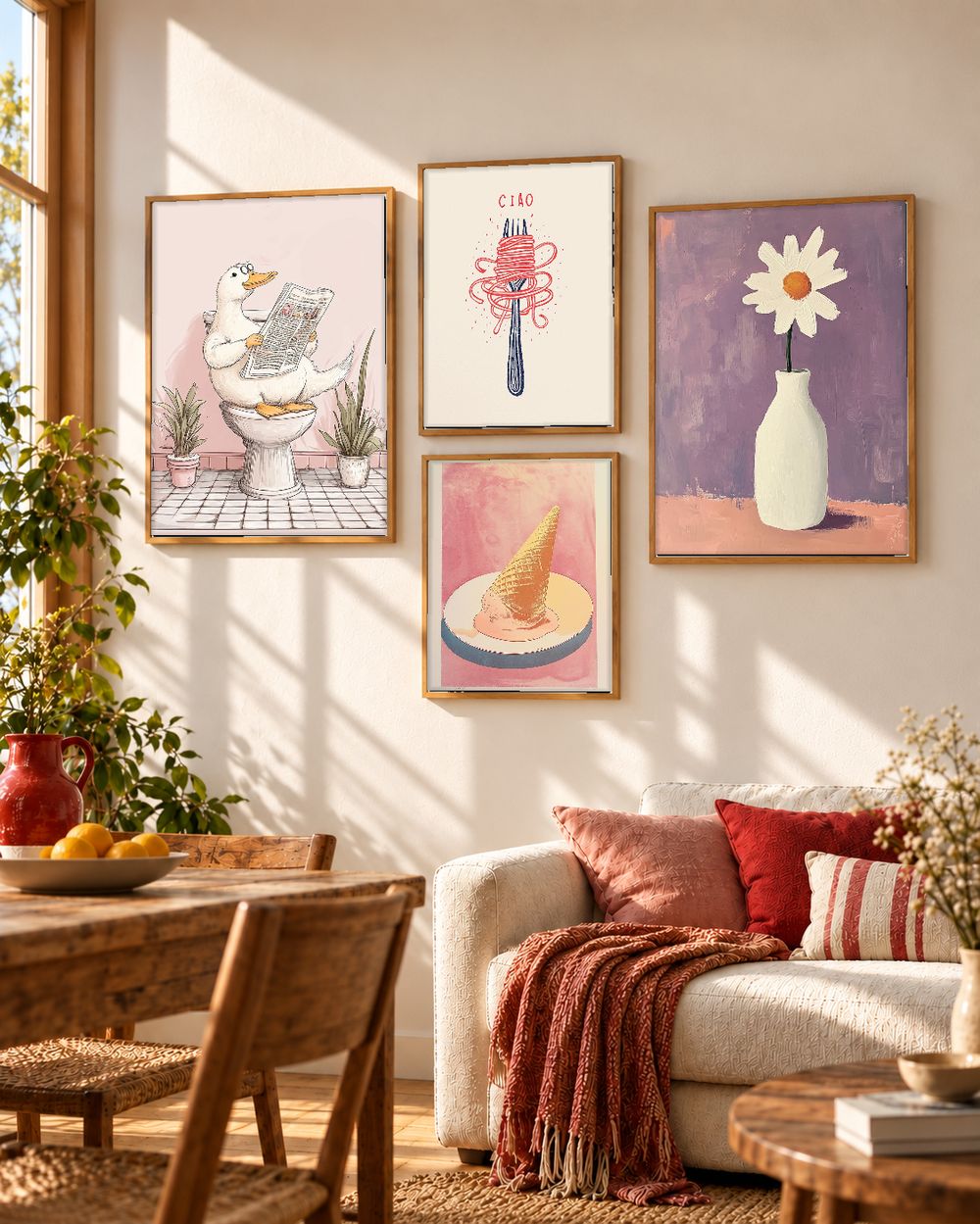 Set de 4 cuadros decorativos que combinan