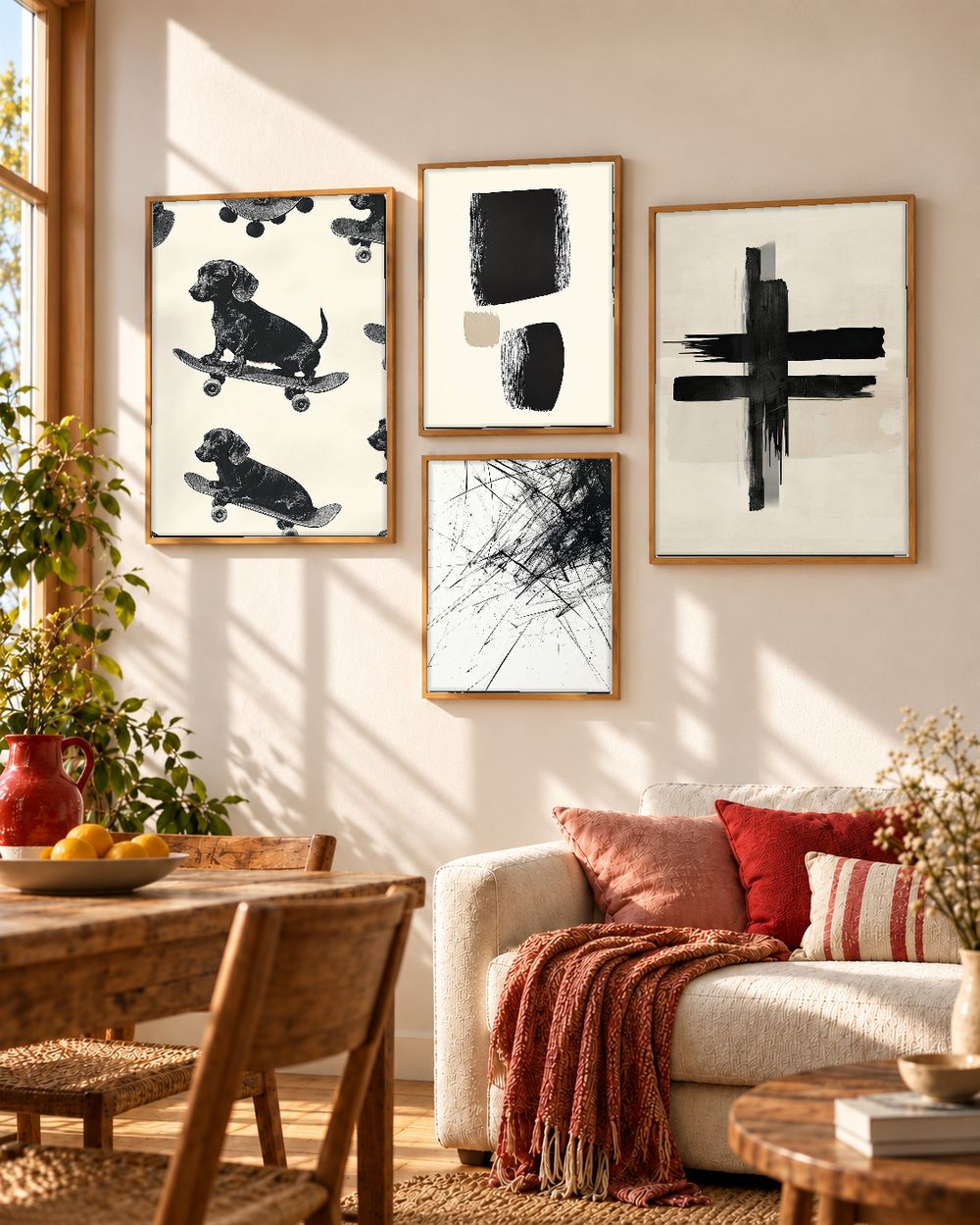Set de 4 cuadros decorativos que combinan