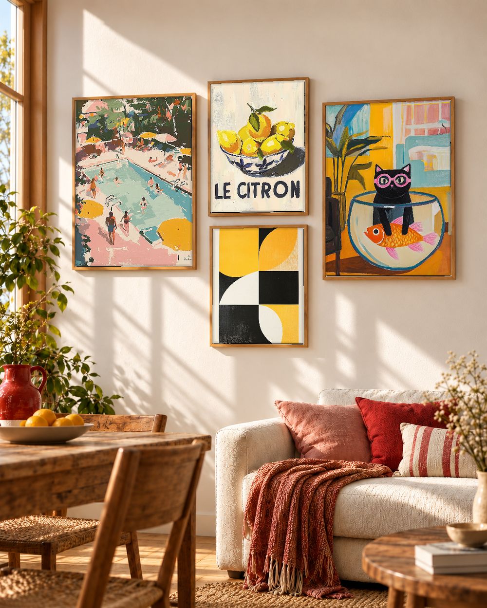 Set de 4 cuadros decorativos que combinan