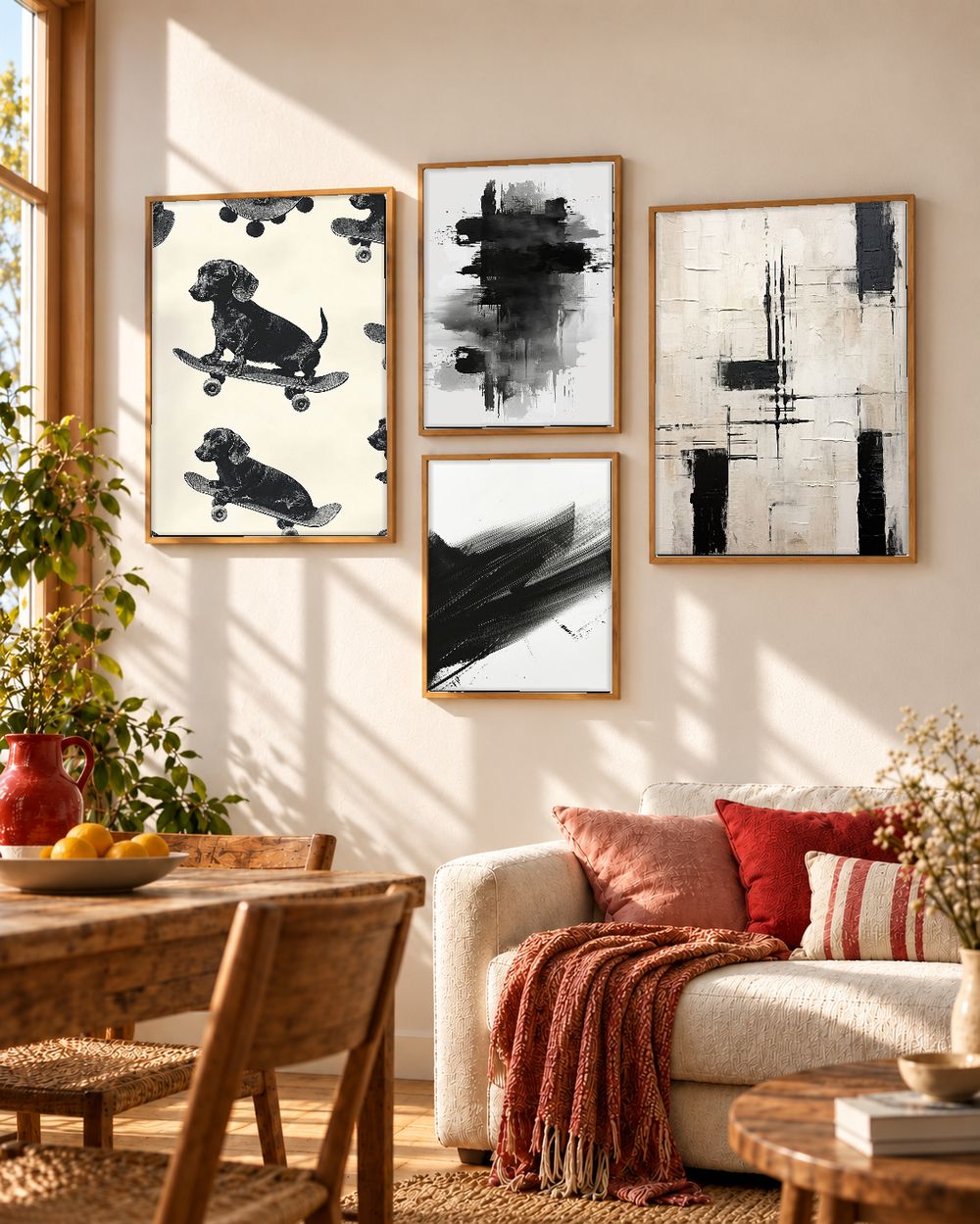 Set de 4 cuadros decorativos que combinan