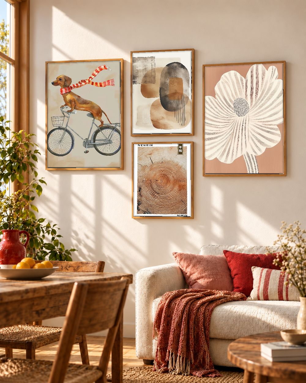 Set de 4 cuadros decorativos que combinan