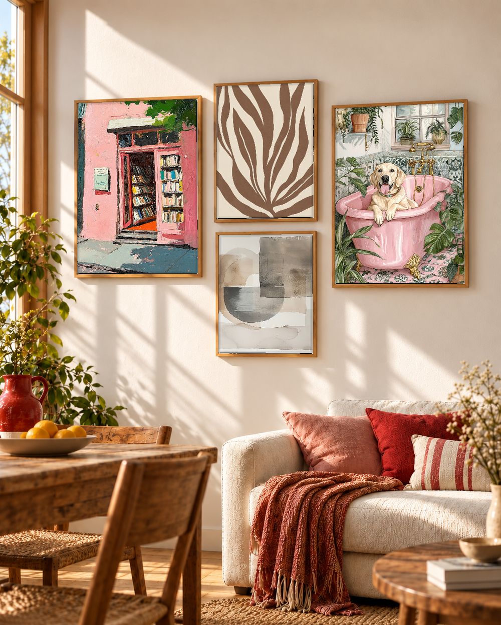 Set de 4 cuadros decorativos que combinan