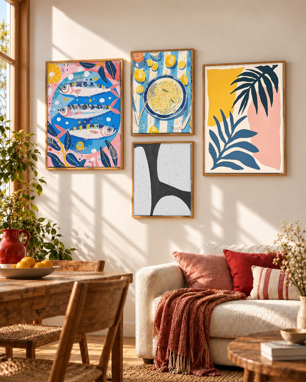 Set de 4 cuadros decorativos que combinan