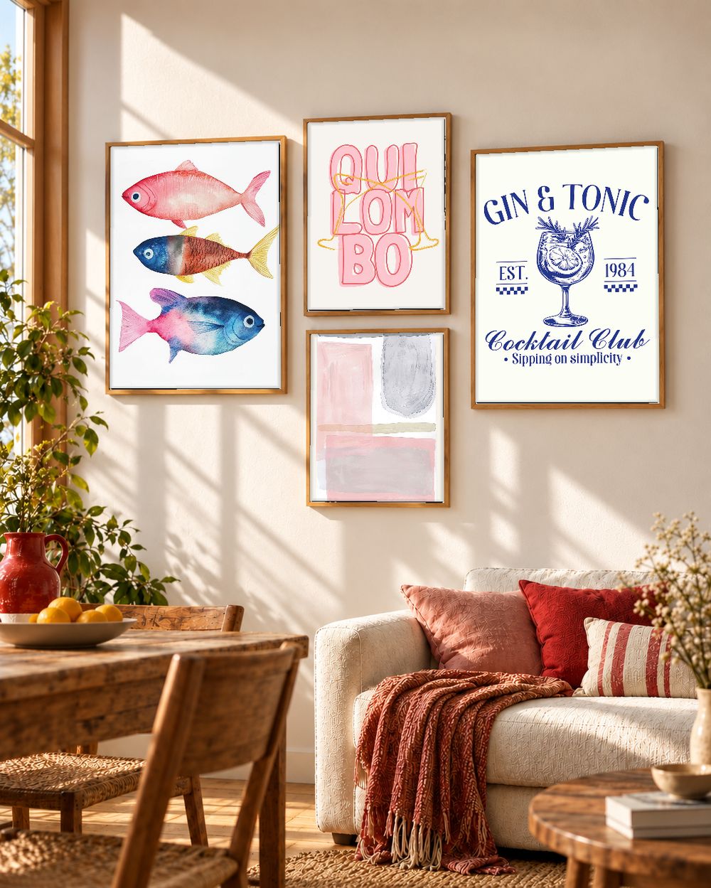 Set de 4 cuadros decorativos que combinan