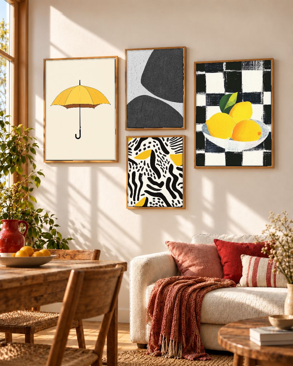 Set de 4 cuadros decorativos que combinan