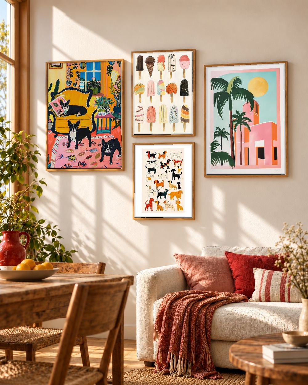 Set de 4 cuadros decorativos que combinan